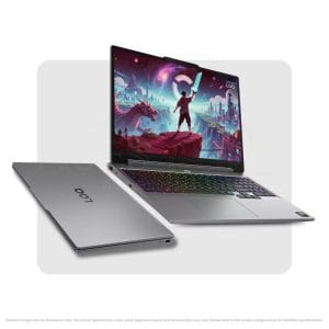 Lenovo LOQ 15AHP11 gaming laptop front angle view in Luna Grey